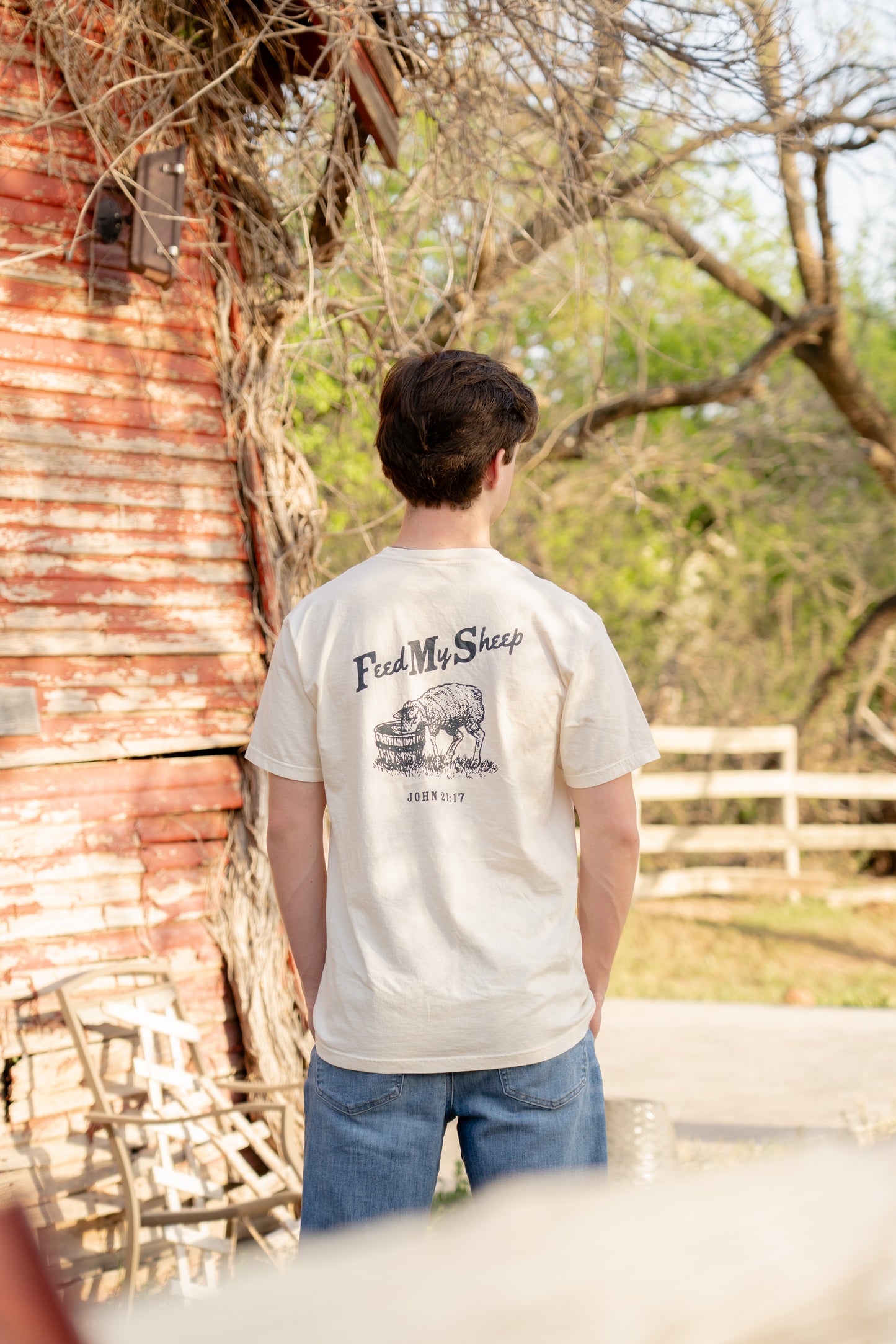 Feed My Sheep Tee - Ivory